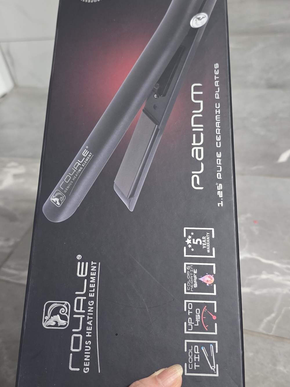 Royalé Platinum 1.25" Ceramic Flat Iron - Black
